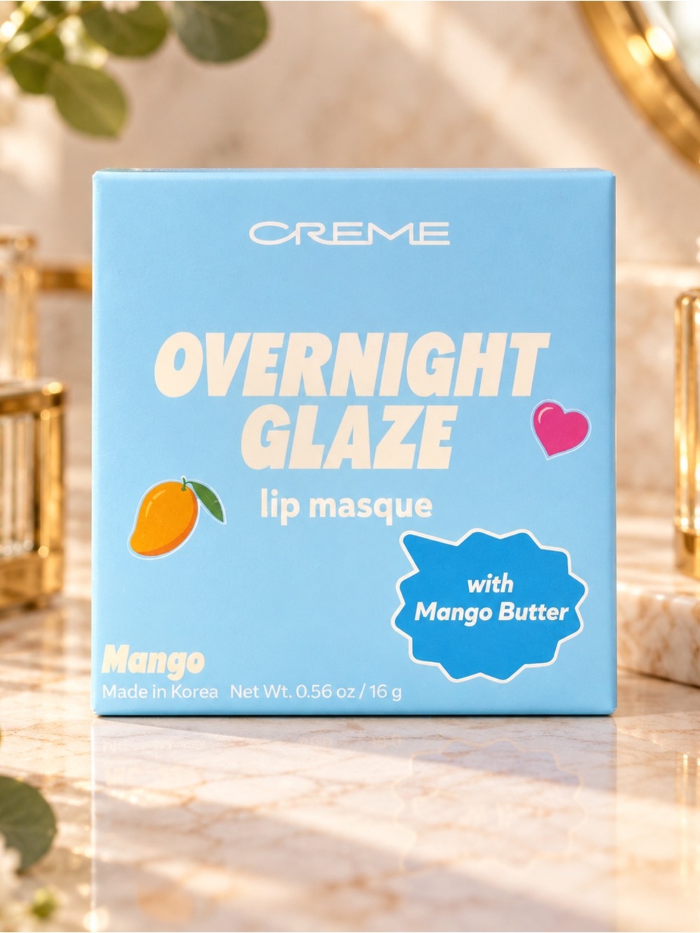 The Crème Shop Overnight Glaze Lip Masque Mango Butter 0.56 oz K-Beauty